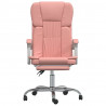 Silla de oficina reclinable cuero sintético rosa 3