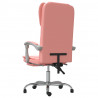 Silla de oficina reclinable cuero sintético rosa 5