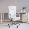 Silla de oficina reclinable cuero sintético blanco 1