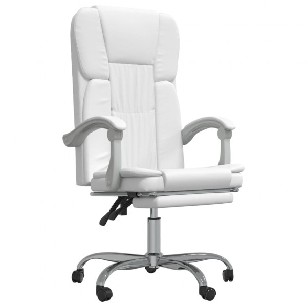 Silla de oficina reclinable cuero sintético blanco M 2