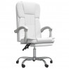 Silla de oficina reclinable cuero sintético blanco 2