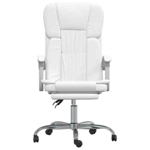 Silla de oficina reclinable cuero sintético blanco M 3