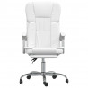 Silla de oficina reclinable cuero sintético blanco 3