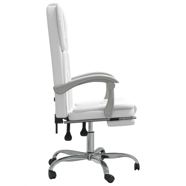 Silla de oficina reclinable cuero sintético blanco M 4
