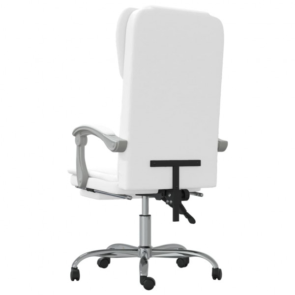 Silla de oficina reclinable cuero sintético blanco M 5