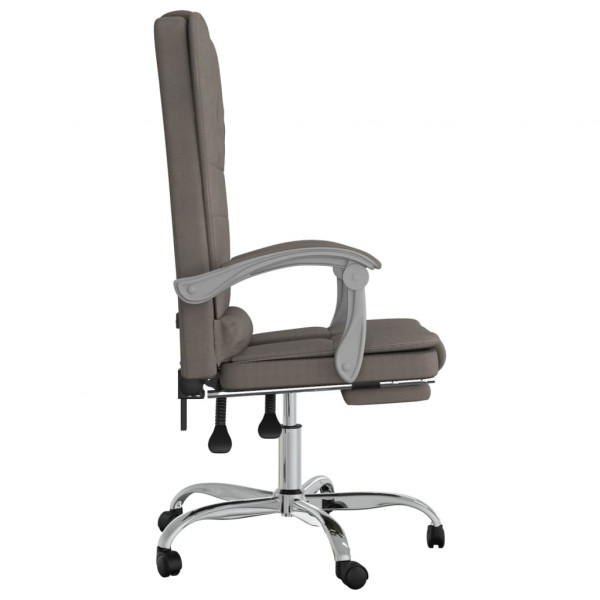 Silla de oficina reclinable con masaje tela gris taupé M 4