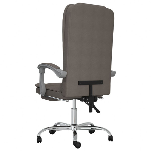 Silla de oficina reclinable con masaje tela gris taupé M 5