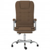 Silla de oficina reclinable con masaje de tela marrón 3
