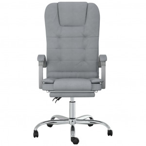 Silla de oficina reclinable con masaje de tela gris claro H