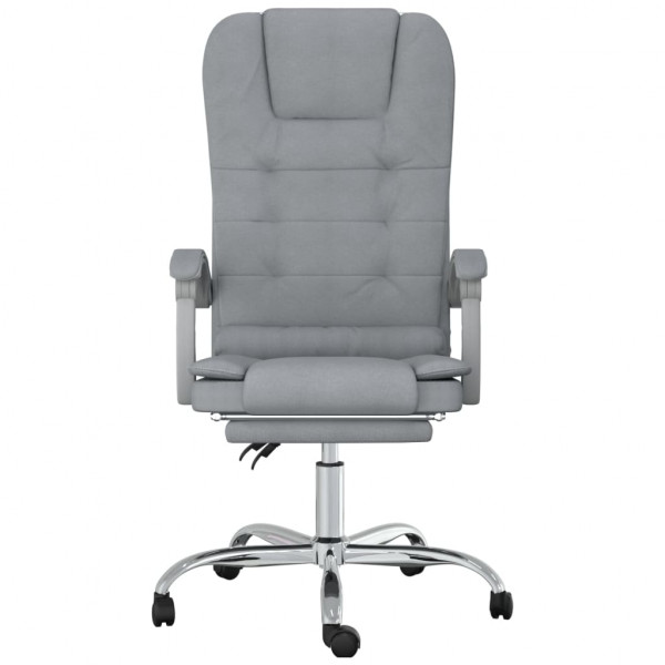 Silla de oficina reclinable con masaje de tela gris claro M 2