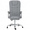 Silla de oficina reclinable con masaje de tela gris claro 2