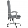 Silla de oficina reclinable con masaje de tela gris claro 4