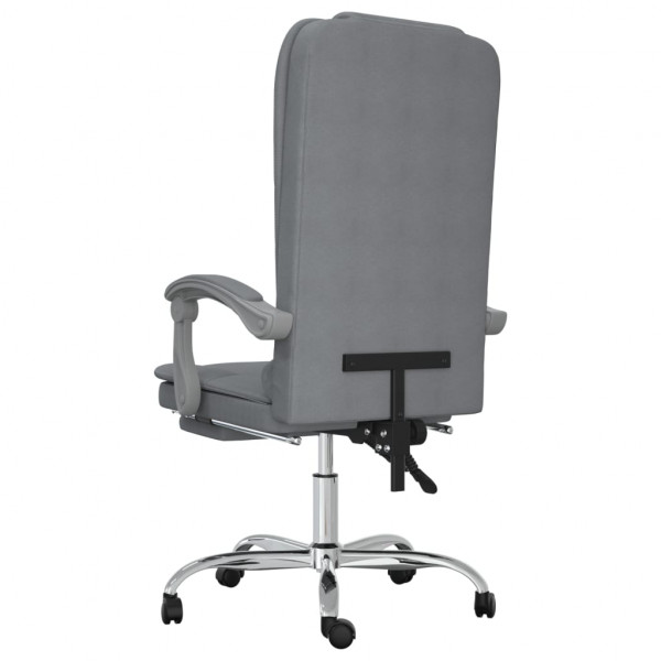 Silla de oficina reclinable con masaje de tela gris claro M 3