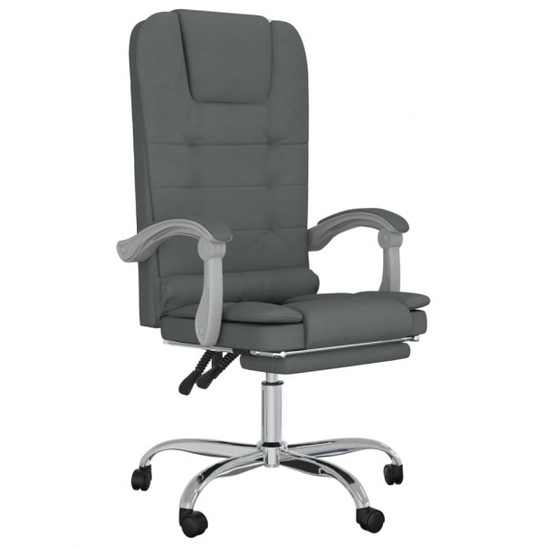 Silla de oficina reclinable con masaje de tela gris oscuro M 2