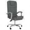 Silla de oficina reclinable con masaje de tela gris oscuro 2