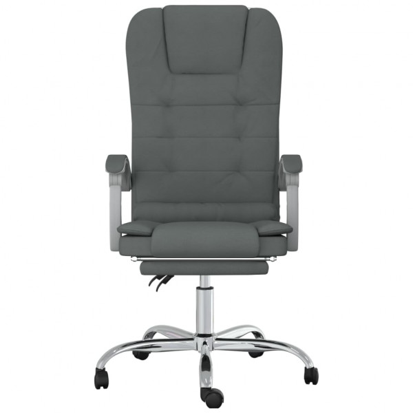 Silla de oficina reclinable con masaje de tela gris oscuro M 3