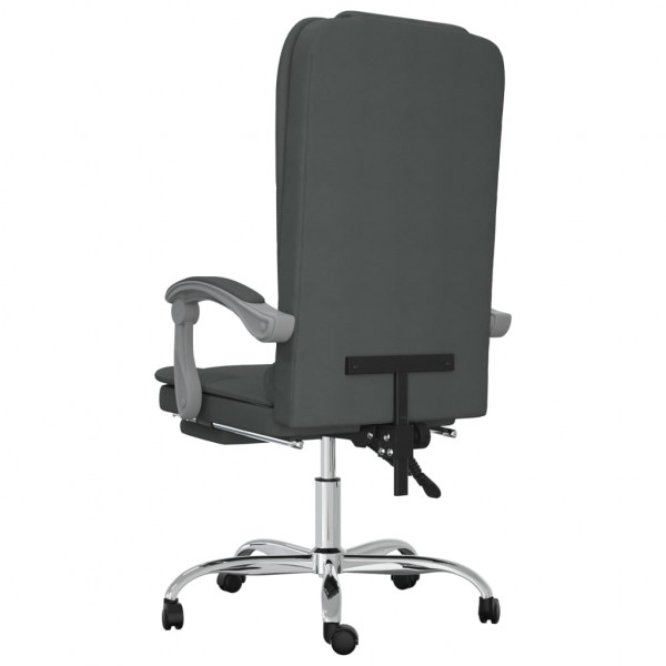 Silla de oficina reclinable con masaje de tela gris oscuro M 5