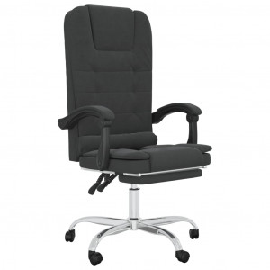Silla de oficina reclinable masaje cuero sintético negro H