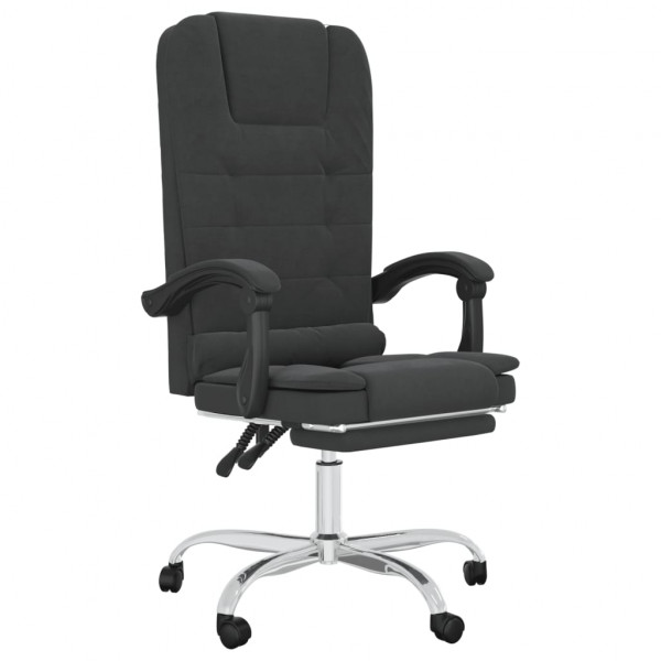 Silla de oficina reclinable masaje cuero sintético negro M 2