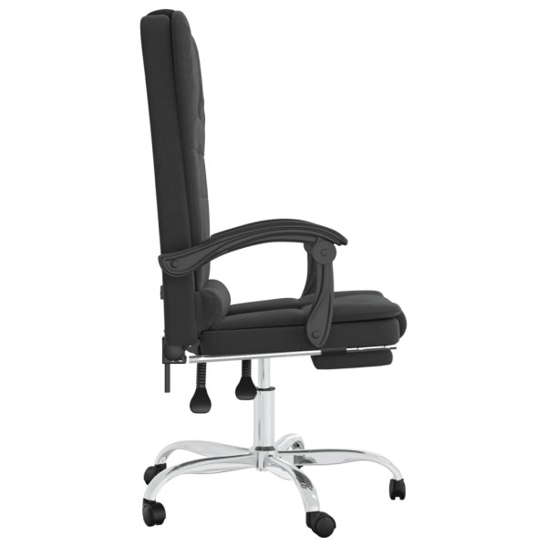 Silla de oficina reclinable masaje cuero sintético negro M 4