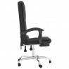 Silla de oficina reclinable masaje cuero sintético negro 4