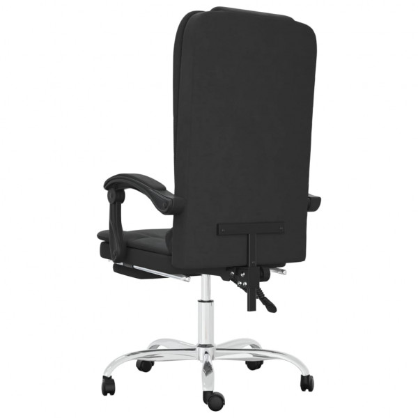 Silla de oficina reclinable masaje cuero sintético negro M 5