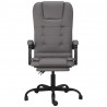 Silla de oficina reclinable masaje cuero sintético gris 3