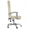 Silla de oficina reclinable masaje cuero sintético color crema 4