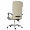 Silla de oficina reclinable masaje cuero sintético color crema 5