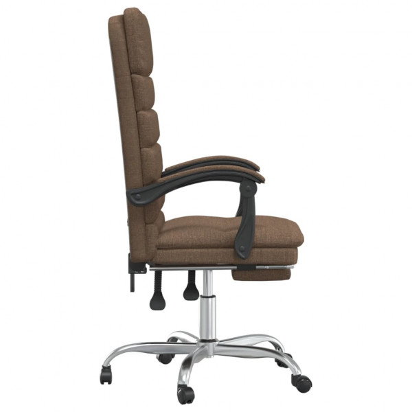 Silla de oficina reclinable con masaje de tela marrón M 4