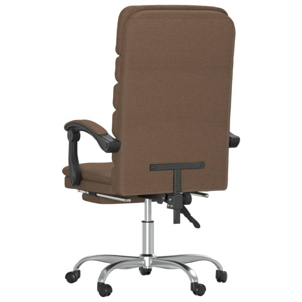 Silla de oficina reclinable con masaje de tela marrón M 5