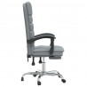 Silla de oficina reclinable con masaje de tela gris claro 4