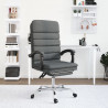 Silla de oficina reclinable con masaje de tela gris oscuro 1