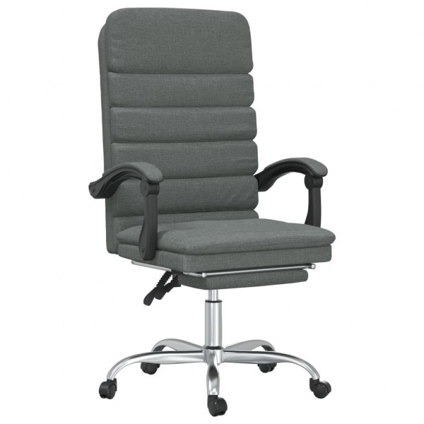 Silla de oficina reclinable con masaje de tela gris oscuro M 2