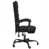 Silla de oficina reclinable masaje cuero sintético negro 4