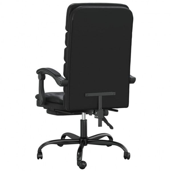 Silla de oficina reclinable masaje cuero sintético negro M 5