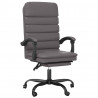 Silla de oficina reclinable masaje cuero sintético gris 2