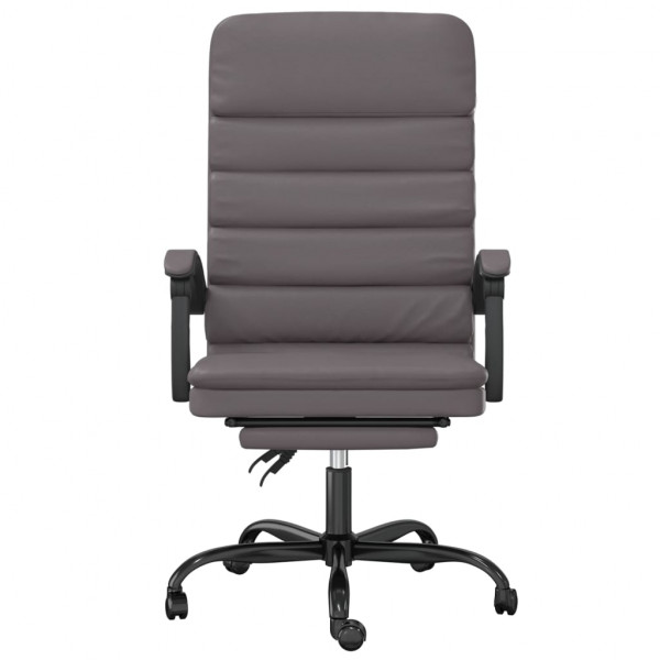 Silla de oficina reclinable masaje cuero sintético gris M 3