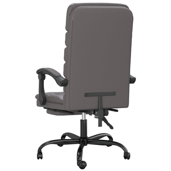 Silla de oficina reclinable masaje cuero sintético gris M 5