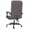 Silla de oficina reclinable masaje cuero sintético gris 5