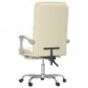 Silla de oficina reclinable masaje cuero sintético color crema 5