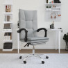 Silla de oficina reclinable de tela gris claro 1