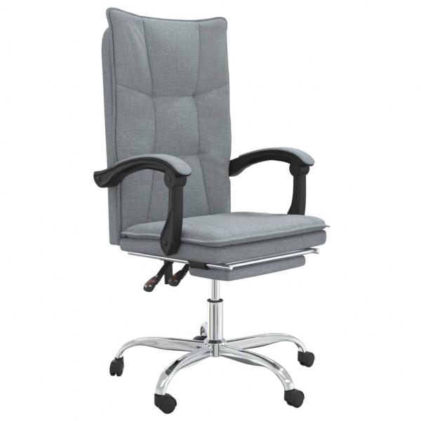 Silla de oficina reclinable de tela gris claro M 2