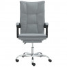 Silla de oficina reclinable de tela gris claro 3