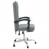 Silla de oficina reclinable de tela gris claro 4