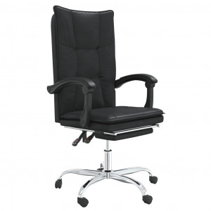 Silla de oficina reclinable cuero sintético negro H