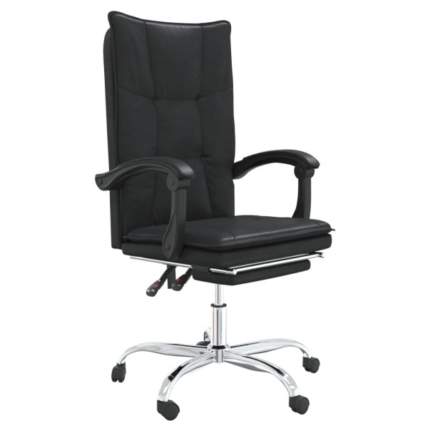Silla de oficina reclinable cuero sintético negro M 2