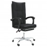 Silla de oficina reclinable cuero sintético negro 2