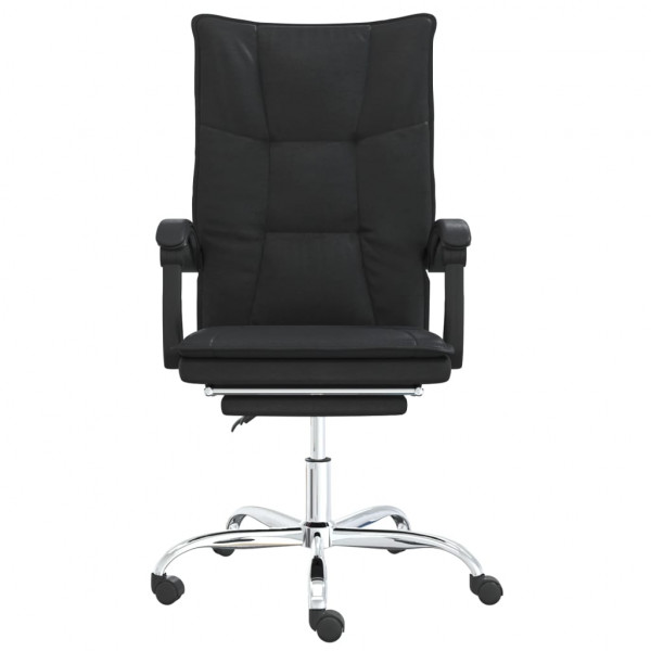 Silla de oficina reclinable cuero sintético negro M 3