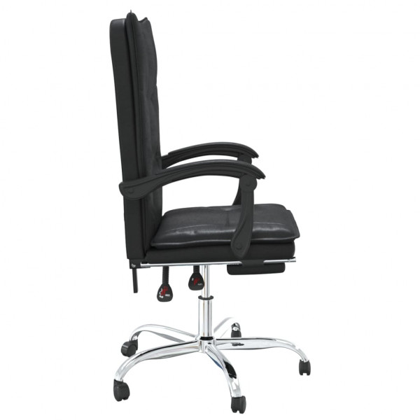 Silla de oficina reclinable cuero sintético negro M 4